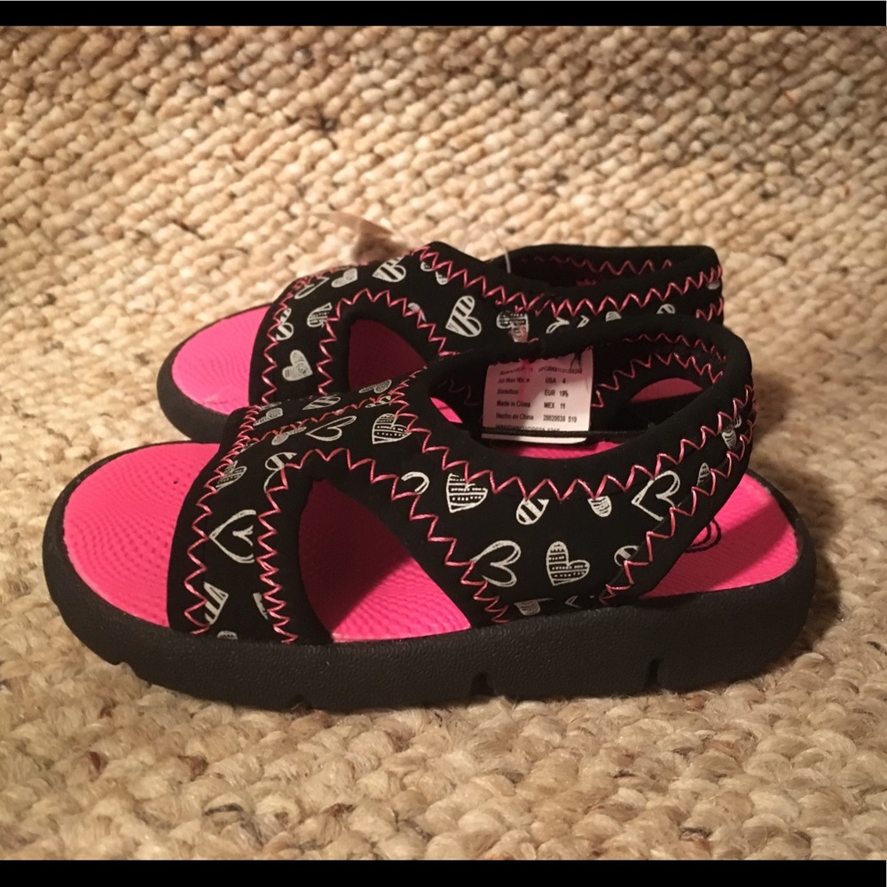 Wonder Nation Black, Pink and White Sandals